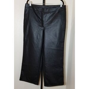 Bagatelle Collection Black Faux Leather Straight Leg Pants Goth Grunge Biker NWT